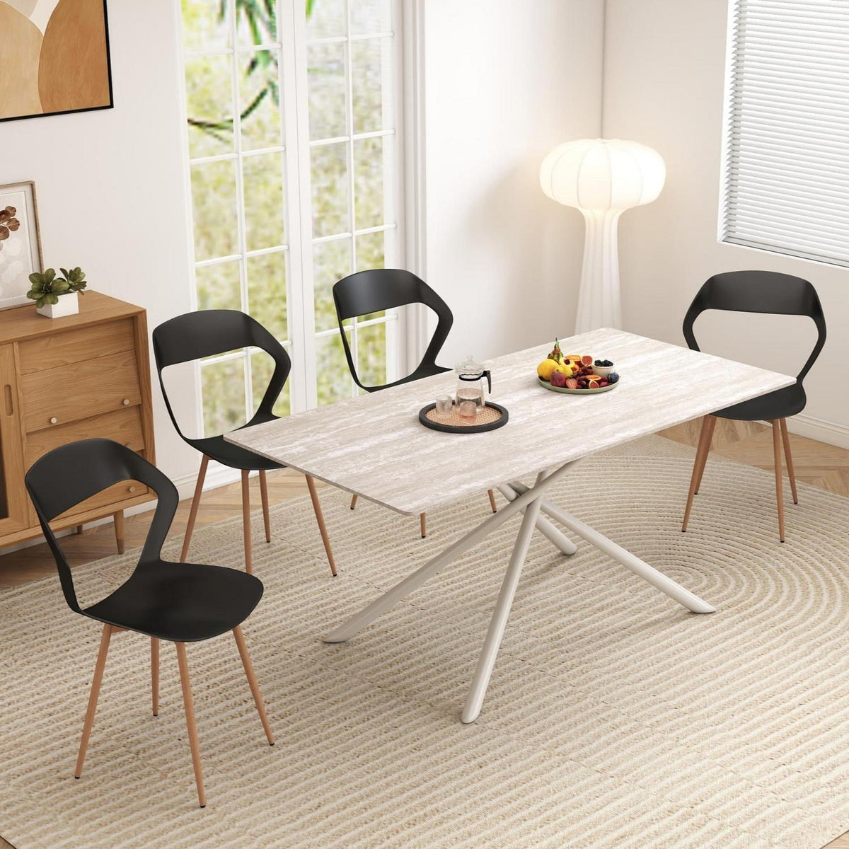 Esstisch Set 180cm & 4 Stühle – Modernes Esszimmer Set
