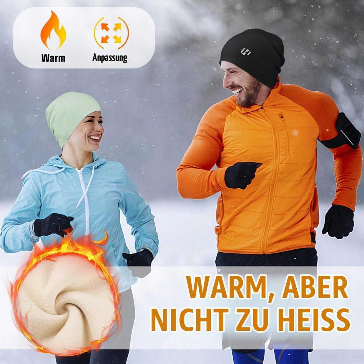 Sportmütze Beanie für Damen und Herren, atmungsaktiv und warm