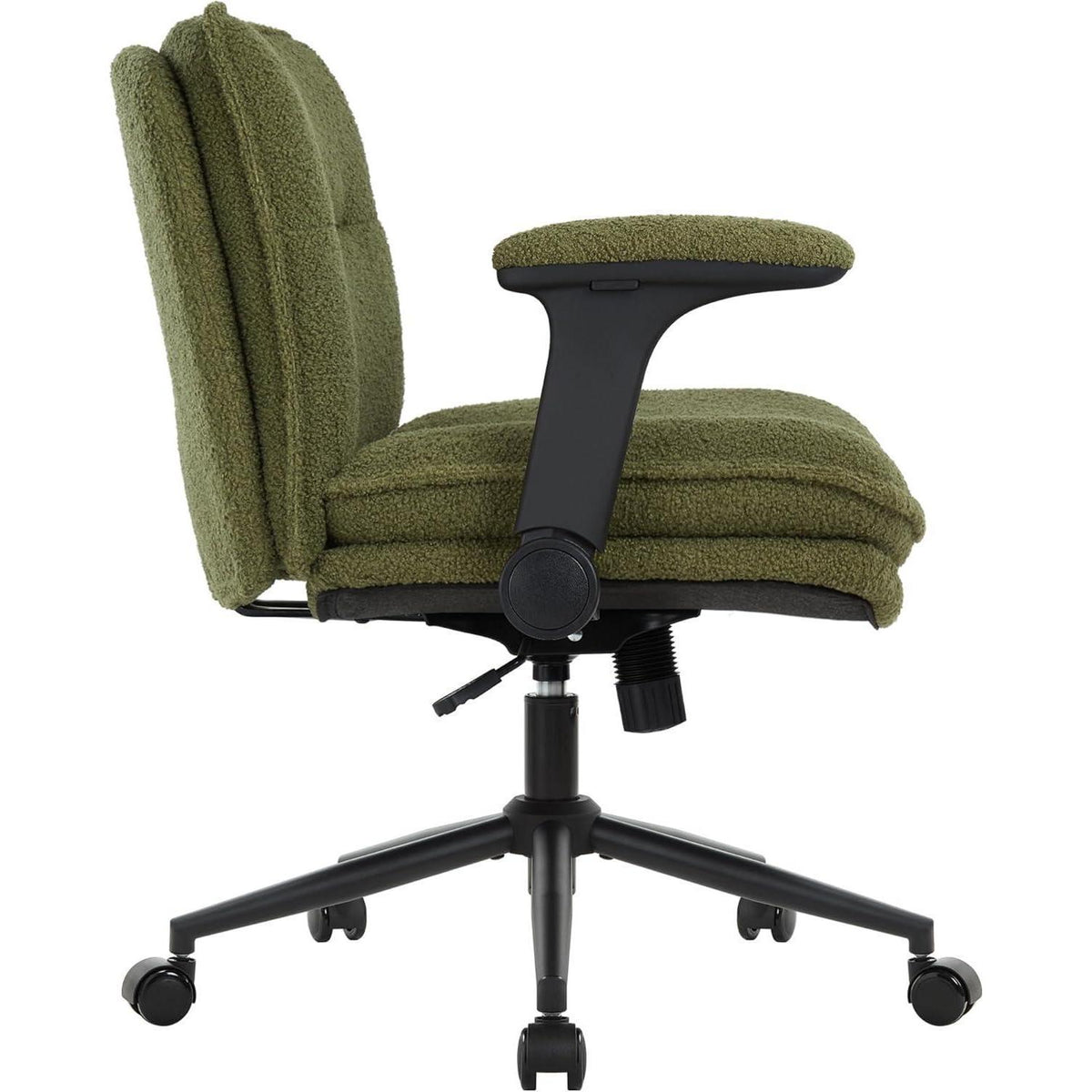 Ergonomischer Bürostuhl mit Armlehnen, Schneidersitz, Grün