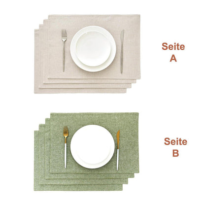 Leinen Tischsets 4er Set Salbeigrün - 48x33 cm