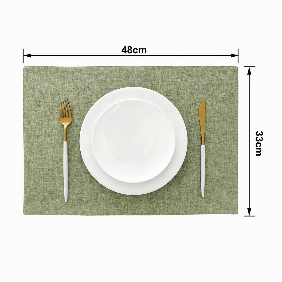 Leinen Tischsets 4er Set Salbeigrün - 48x33 cm