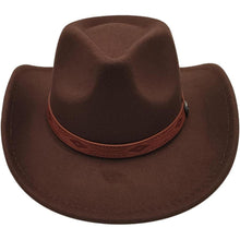 Cowboyhut mit breiter Krempe und Band in Lederoptik