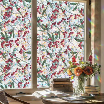 Blickdichte Fensterfolie Winterbeeren, 44x200 cm