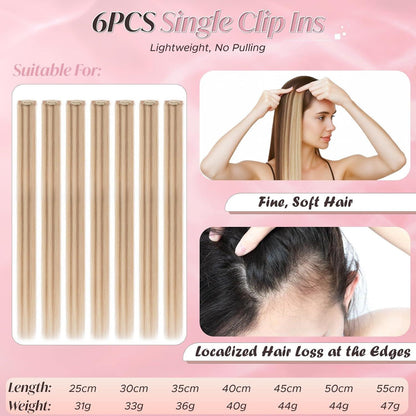 Echthaar Haarverlängerung Clip-In Goldbraun & Blond (25cm)