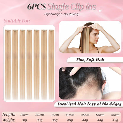 Clip-In Haarverlängerung Echthaar Ascheblond 50cm