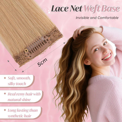 Echthaar Haarverlängerung Clip-In Dunkelblond 55cm