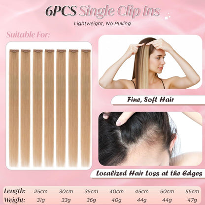 Echthaar Haarverlängerung Clip-In Dunkelblond 25cm