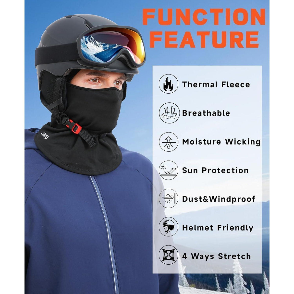 Sturmhaube Herren Winter Warm & Winddicht für Outdoor & Sport