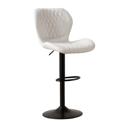 Barhocker mit Lehne, höhenverstellbar, beige