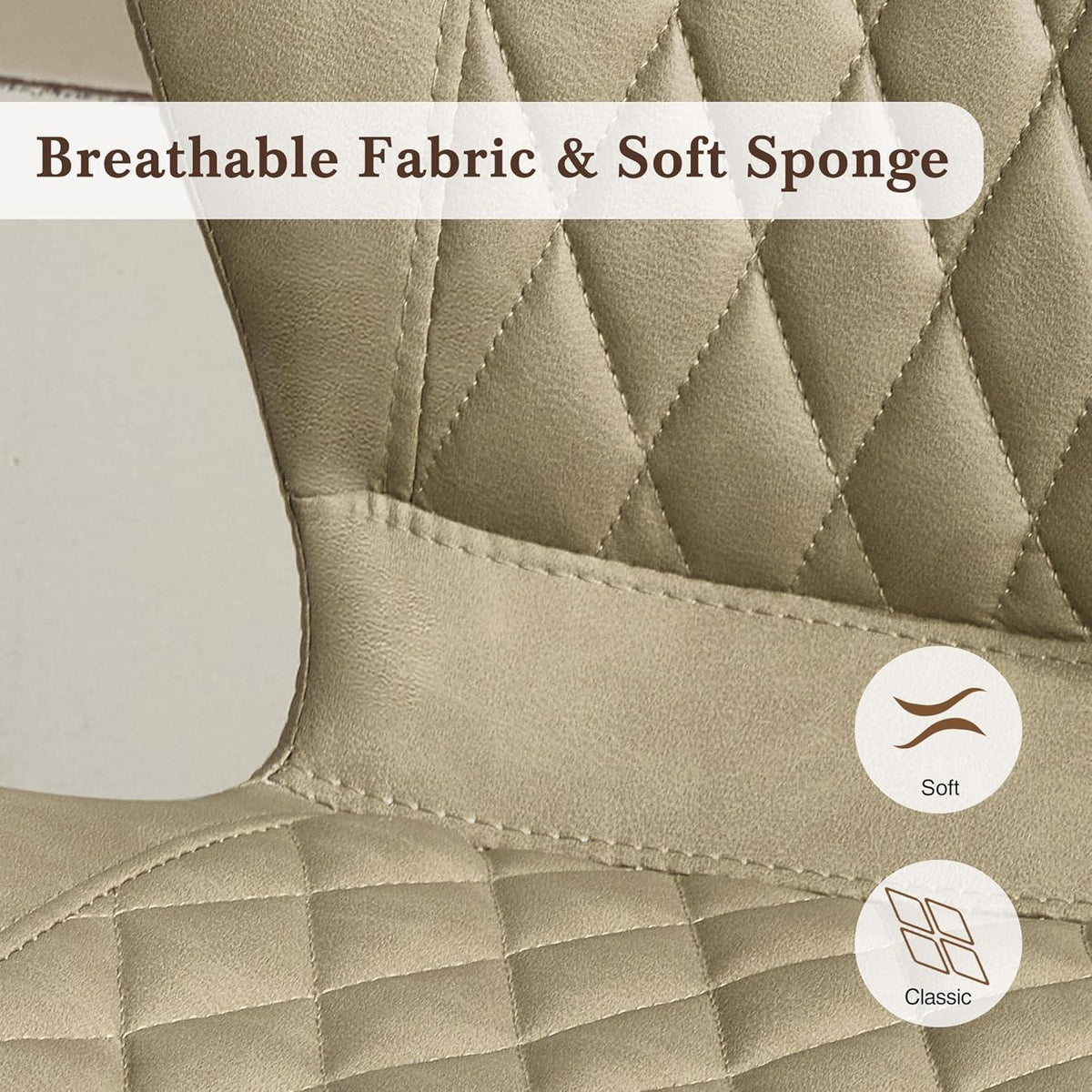 Barhocker mit Lehne, Höhenverstellbar, Khaki