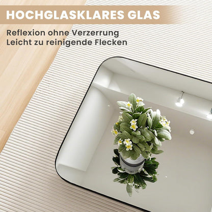 Ganzkörperspiegel Schwarz 155x55cm – Gehärtetes Glas, Modern