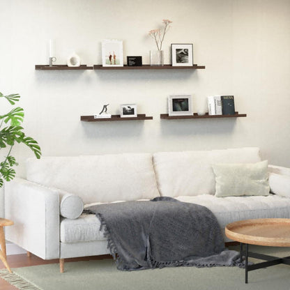 Schweberegal Walnuss 2er Set 120 cm MDF Holz Modern