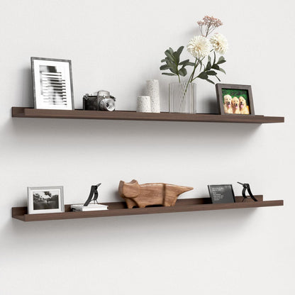 Schweberegal Walnuss 2er Set 120 cm MDF Holz Modern
