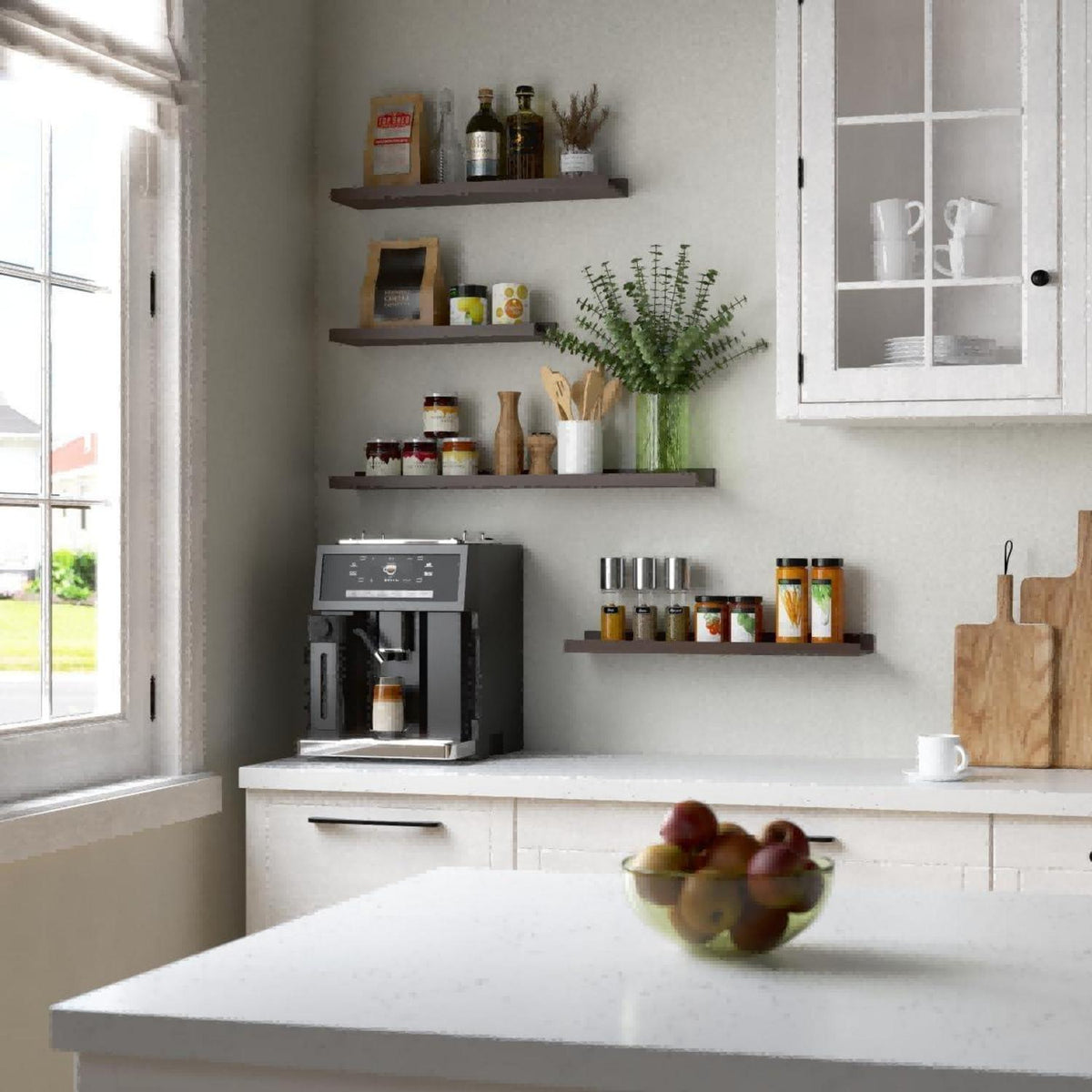 Schweberegal Walnuss 2er Set 120 cm MDF Holz Modern