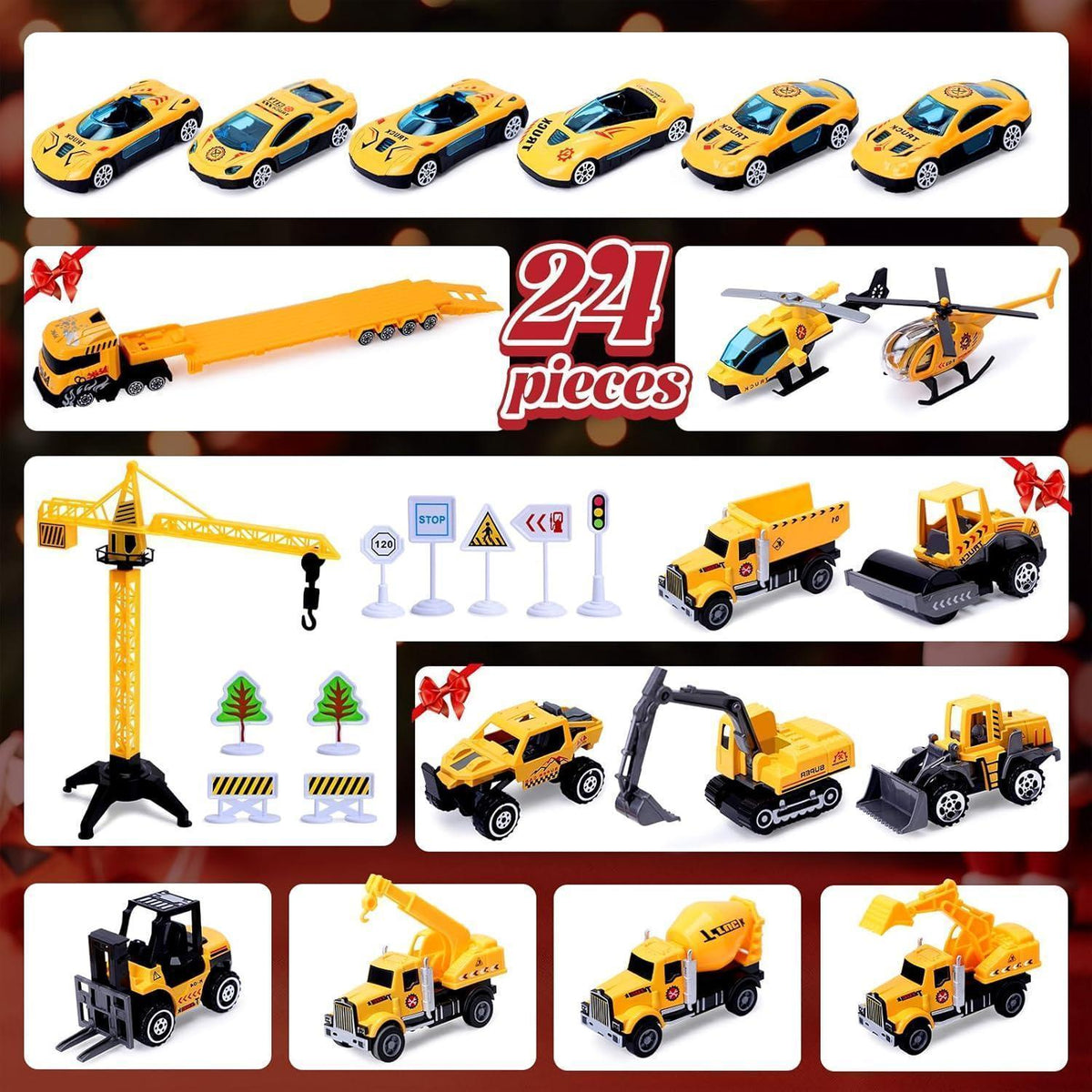 Adventskalender Kinder: Baufahrzeuge & Baustelle Spielzeug