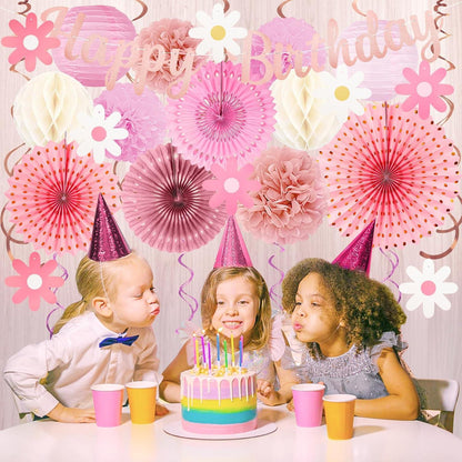 29-teiliges Partydeko-Set Roségold Pink Beige