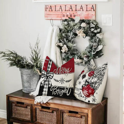 Weihnachtskissenbezug 50x50 cm - 4er Set für Wohnzimmer & Schlafzimmer