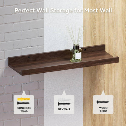 Wandregal Walnuss MDF 60x13 cm 2er Set