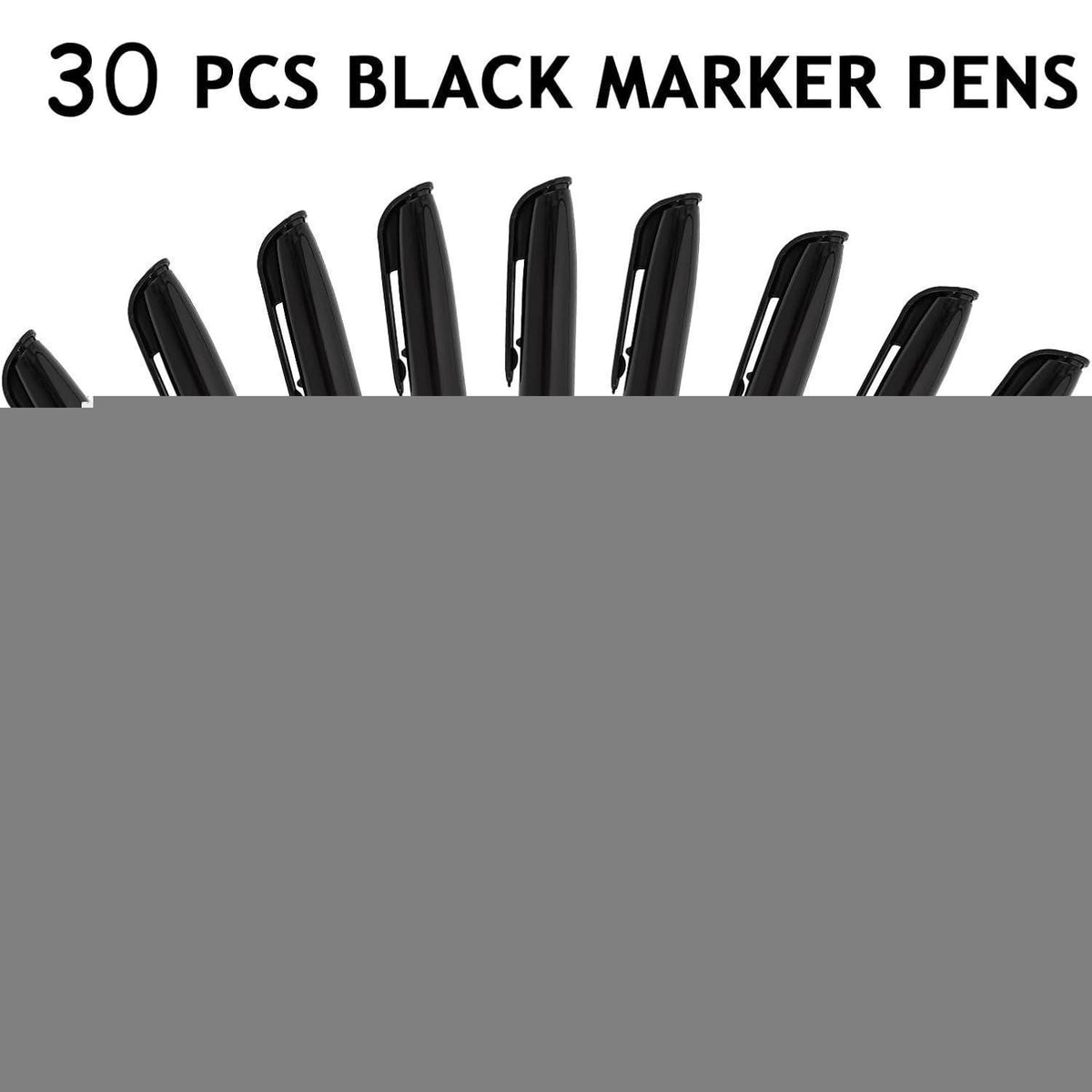 30 Schwarze Permanentmarker Fein, Wasserfest & Schnelltrocknend