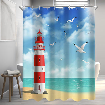 Duschvorhang Leuchtturm 120x180cm Wasserabweisend & Antischimmel