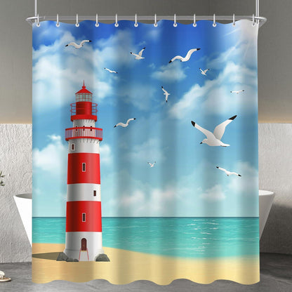 Duschvorhang Leuchtturm 120x180cm Wasserabweisend & Antischimmel