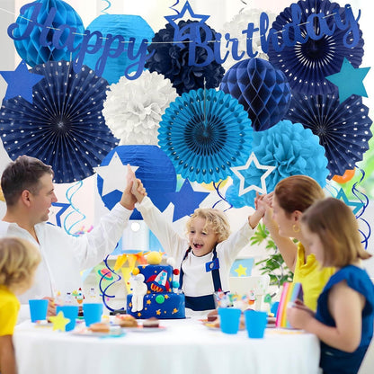 Marineblaue Geburtstagsdeko Set 29 Teile für Männer & Jungen