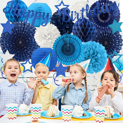 Marineblaue Geburtstagsdeko Set 29 Teile für Männer & Jungen