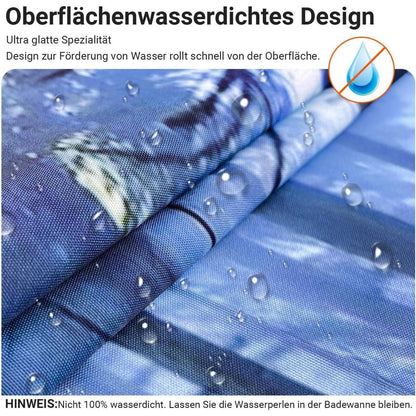 Duschvorhang 150x200 cm Wald Dschungel, Wasserabweisend, Beschwerter Saum