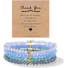 Damen Kristall Perlen Armband Mehrschichtig Boho Modeschmuck Schwarz Blau