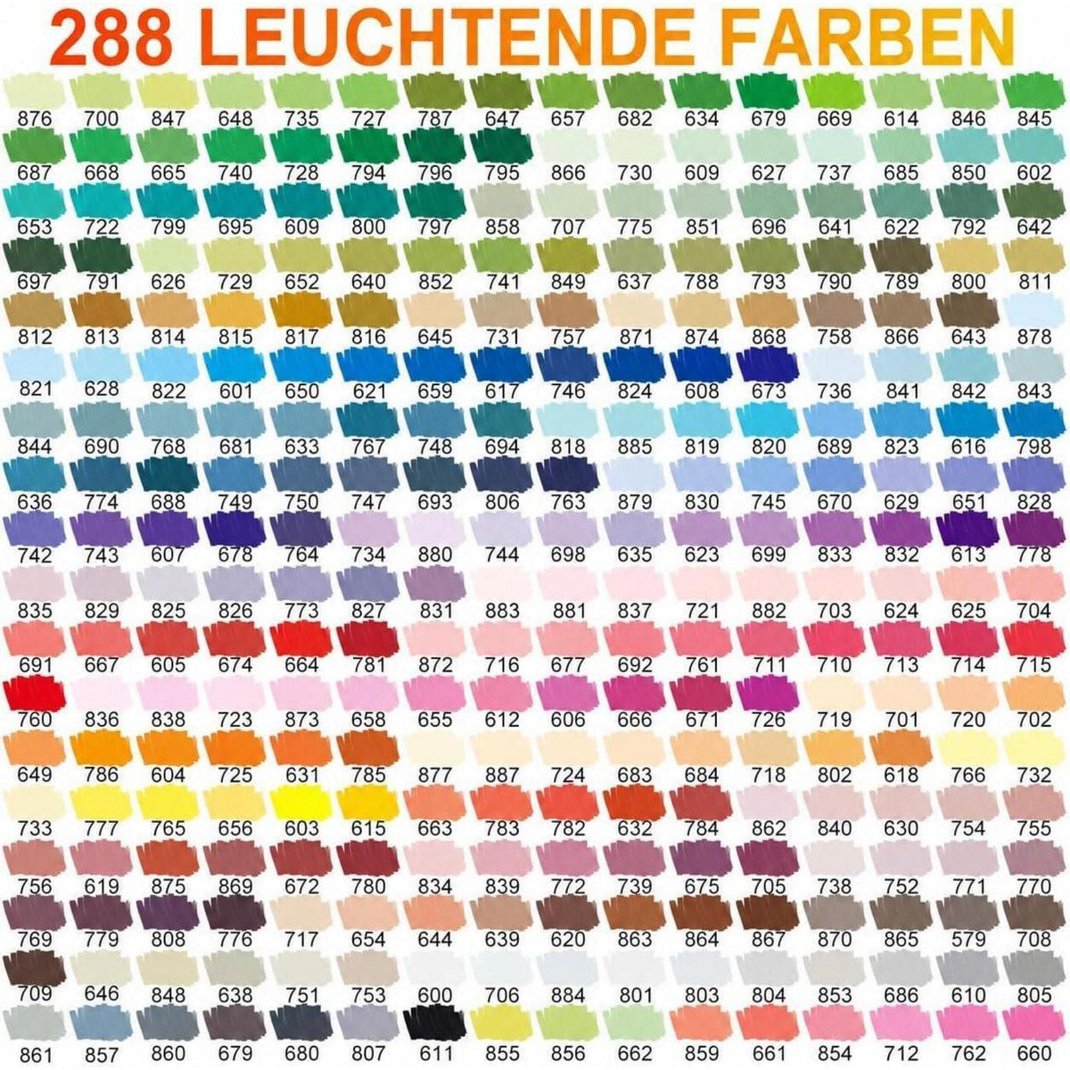 288 Acrylstifte Set – Wasserfest, Brush Tip, Vielseitig