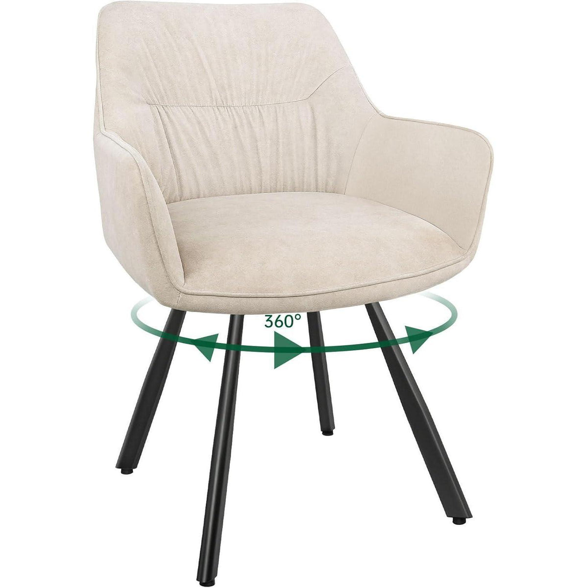 Drehbarer Esszimmerstuhl Set 4er – Samt, Khaki