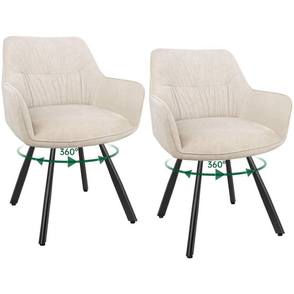 Drehbarer Esszimmerstuhl Set 2x Samt, Modern & Komfortabel