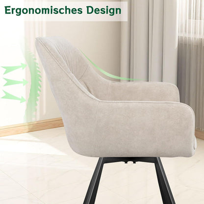 Drehbarer Esszimmerstuhl Set 2x Samt, Modern & Komfortabel