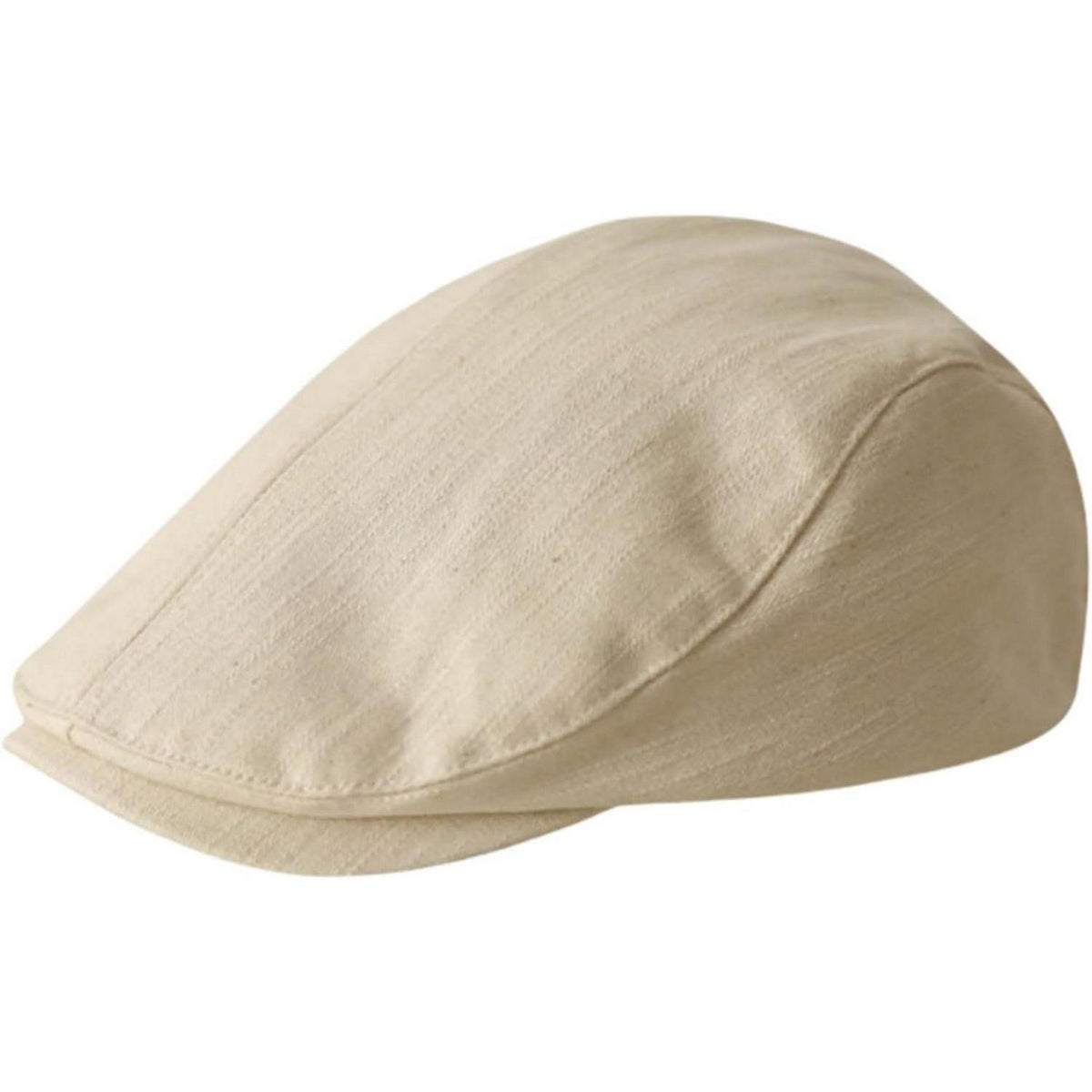 Baumwoll Flatcap Herren Damen – Schiebermütze Beige, Verstellbar