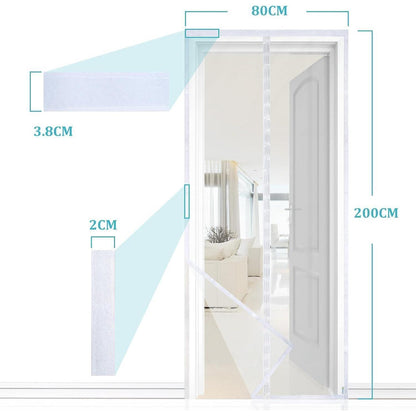 Magnetischer Fliegengitter Tür 80x200cm Weiß, Robust & Wetterfest