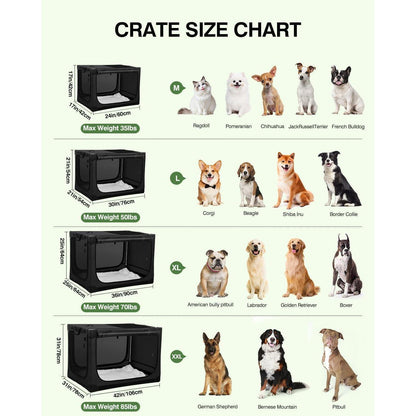 Faltbare Hundebox für mittelgroße Hunde – Reisebox mit Bett