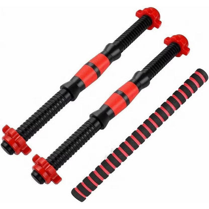Hantelstangen Set 35cm & 40cm mit Gewinde, rutschfest, rot