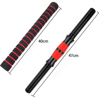 Hantelstangen Set 35cm & 40cm mit Gewinde, rutschfest, rot