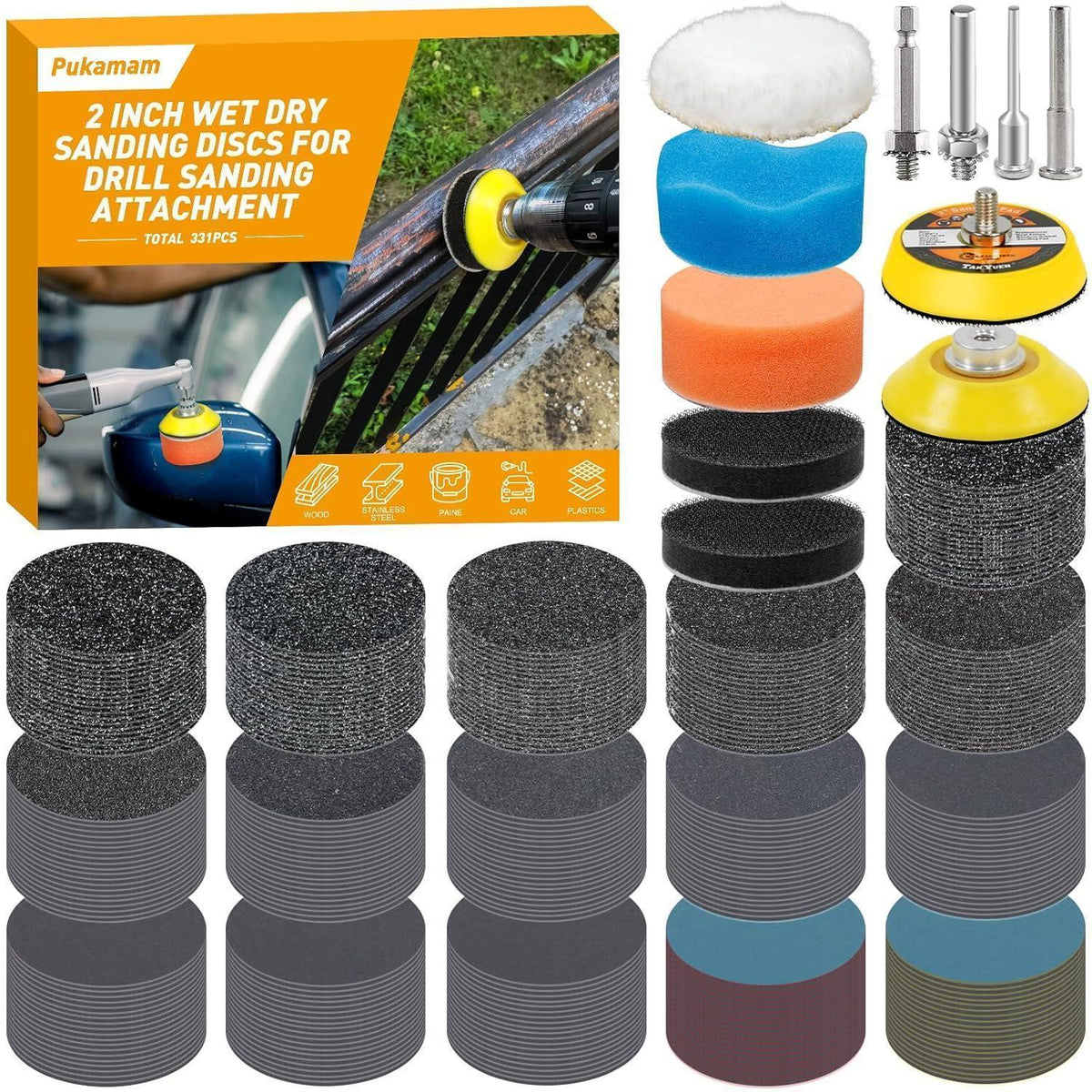 Nassschleifpapier Klett 50mm Körnung 60-10000 für Bohrmaschine & Akkuschrauber