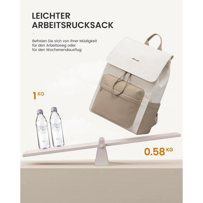 Laptop Rucksack Damen Wasserdicht – 15.6 Zoll, Beige & Khaki