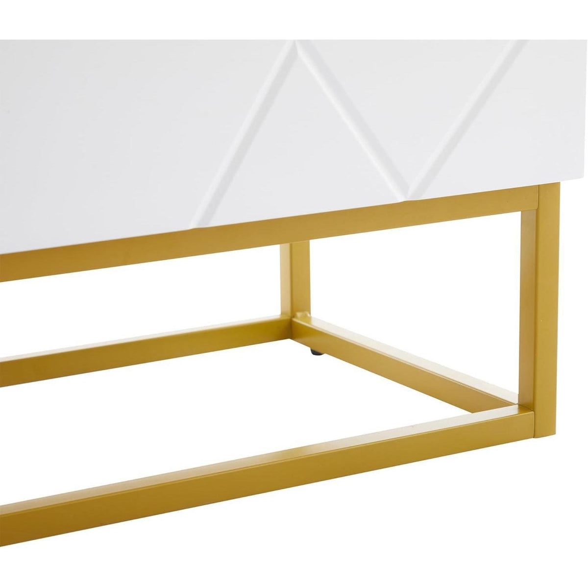 Hochglanz Sideboard Weiß mit 4 Fächern & Verstellbaren Regalböden