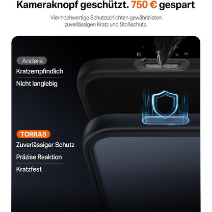 iPhone 17 Pro Hülle: Stoßfest, Kameraknopf-Schutz, Schwarz