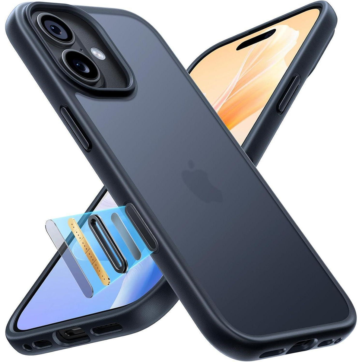 iPhone 17 Schutzhülle Stoßfest mit Kameratastenschutz Schwarz