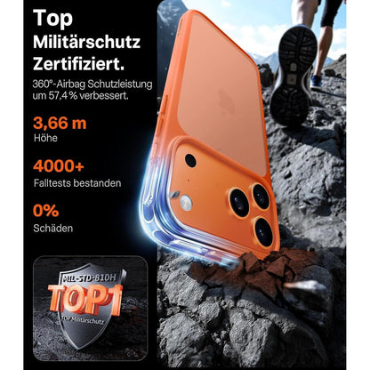 iPhone 17 Pro Max Hülle: Stoßfest, Kameraknopf-Schutz, Orange