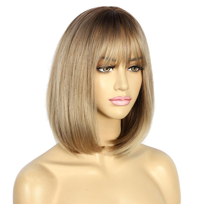 Blonde Bob Perücke mit Pony – Kurzes Haar für Damen