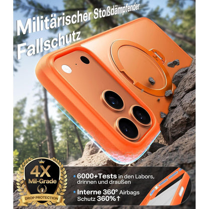 iPhone 17 Pro Max Hülle mit 360° Ständer & MagSafe - Orange