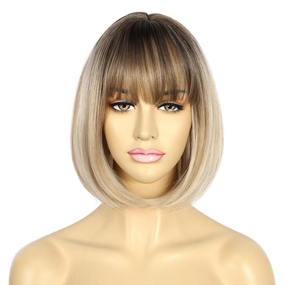 Blond Bob Perücke mit Pony – Kurzes, natürliches Haar