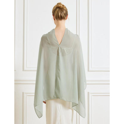 Chiffon Schal Elegant Stola für Abendkleid Hochzeit Salbei Grün Einheitsgröße