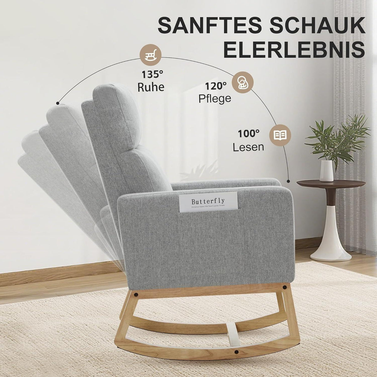 Schaukelstuhl Leinen – Bequemer Still- & Entspannungsstuhl
