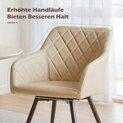 Drehbare Esszimmerstühle 2er Set, Beige Creme